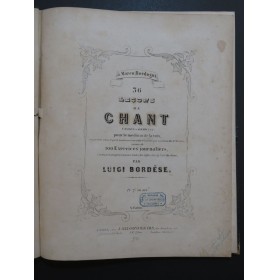 BORDÈSE Luigi 36 Leçons de Chant Chant Piano ca1850