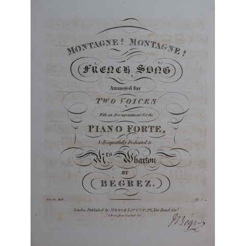 BÉGREZ Pierre-Ignace Montagne ! Signature Chant Piano ca1820
