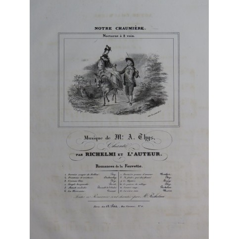 THYS Alphonse Notre Chaumière Chant Piano ca1840