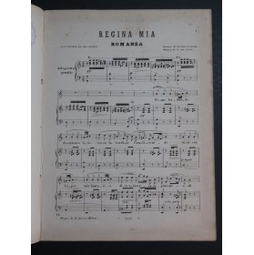 DE GIOSA Nicola Regina Mia Romanza Chant Piano ca1860