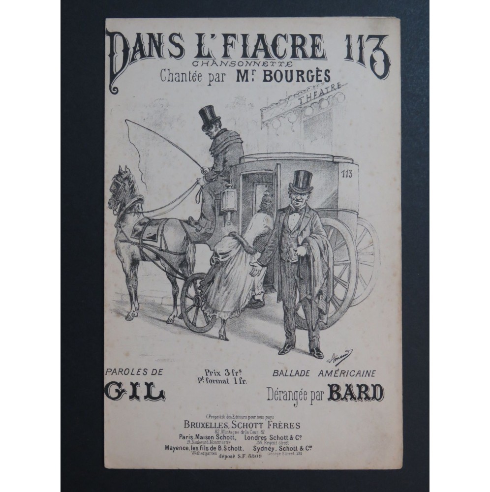 Dans l'Fiacre 113 Bard Chant XIXe