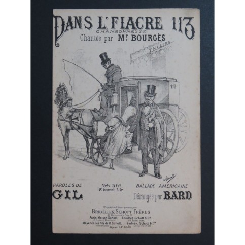 Dans l'Fiacre 113 Bard Chant XIXe