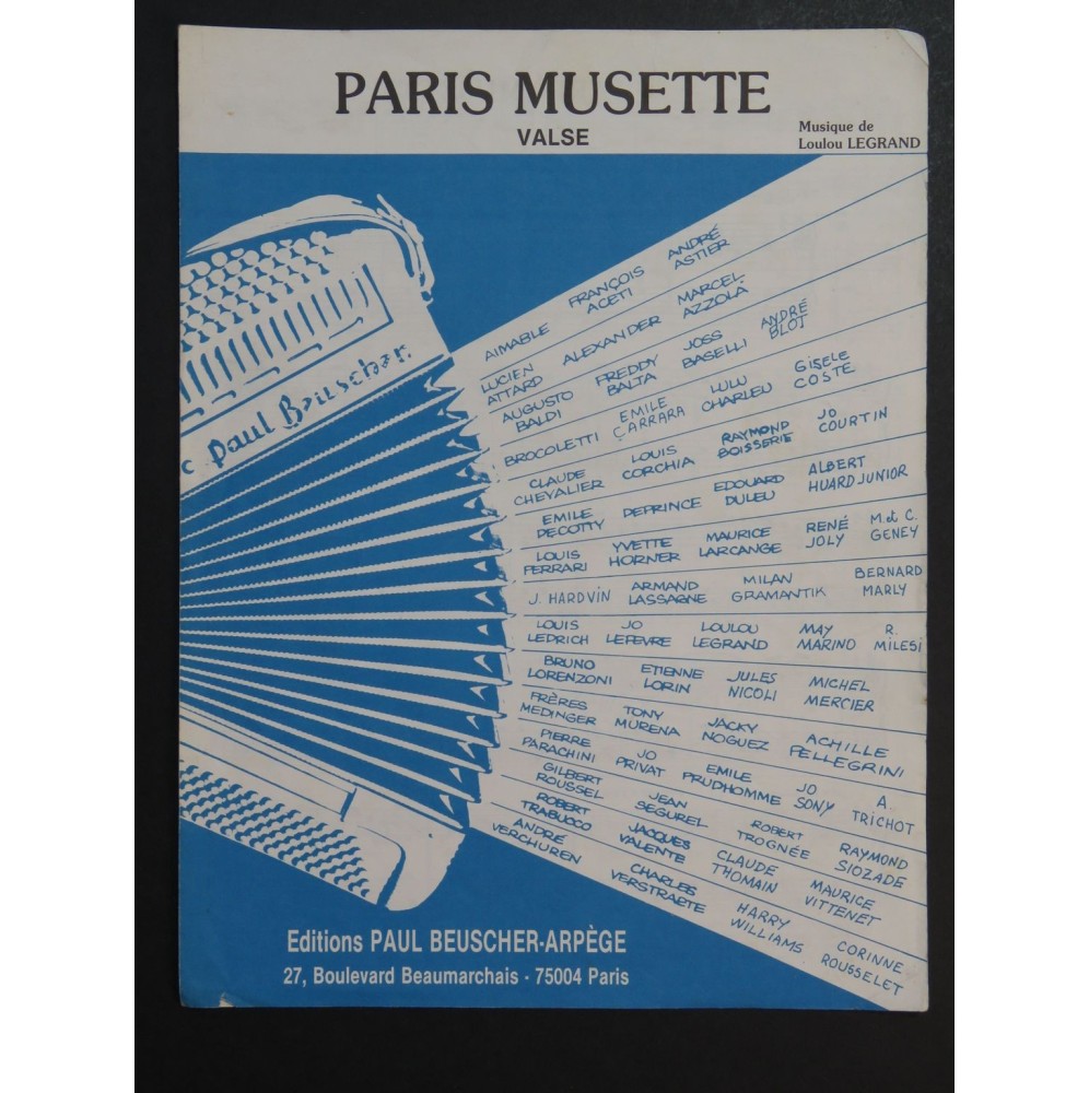 Paris Musette Valse Loulou Legrand Accordéon 1984