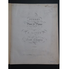 CHOPIN Frédéric Etudes op 10 1er Livre Piano ca1842