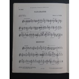 DE VISÉE Robert Trois Pièces pour Guitare 1957
