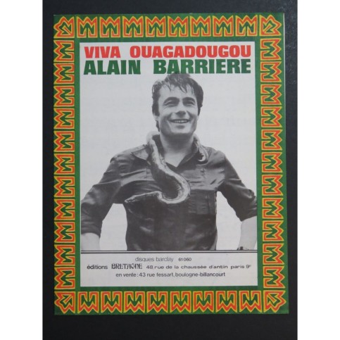 Viava Ouagadougou Alain Barrière Chant Piano 1969