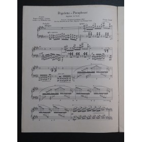LISZT Franz Rigoletto de Verdi Paraphrase Piano