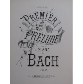 BACH J. S. Prélude No 1 Piano