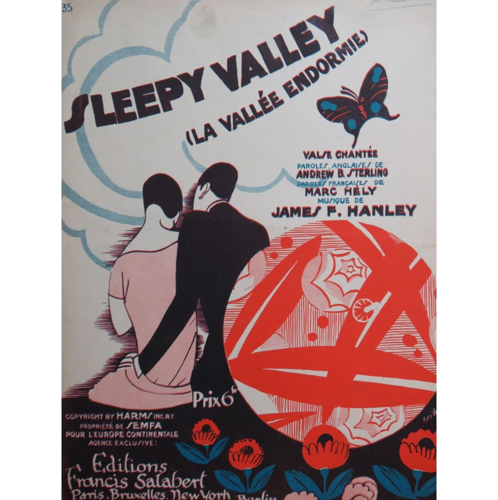 HANLEY James F. Sleepy Valley Chant Piano 1929