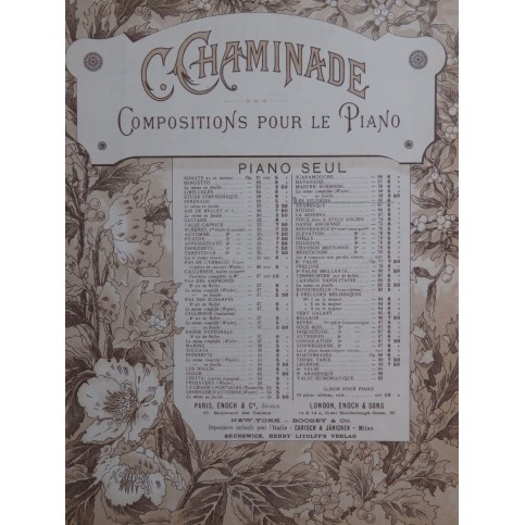CHAMINADE Cécile Les Sylvains Piano ca1893