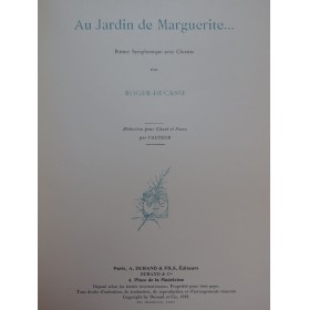 ROGER-DUCASSE Au Jardin de Marguerite Piano Chant 1912