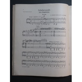 RIMSKY-KORSAKOW N. Scheherazade Piano 4 mains 1889