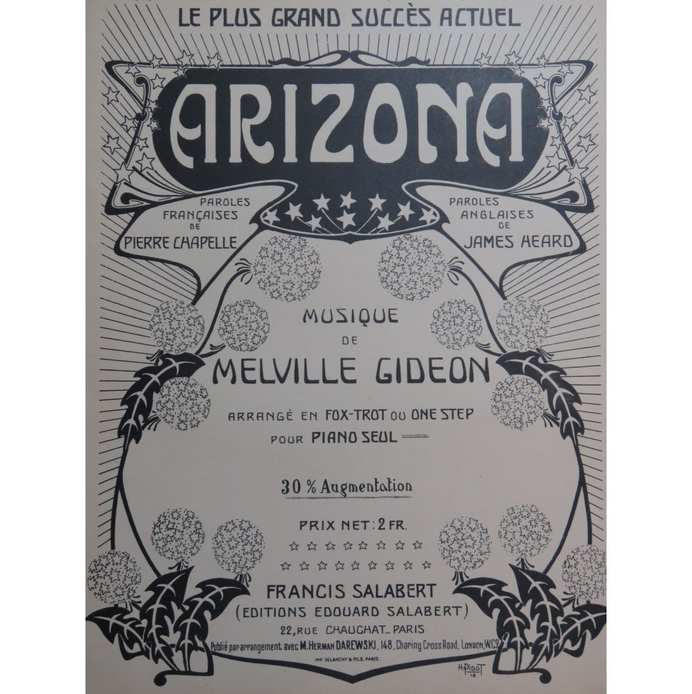 MELVILLE Gideon Arizona Chant Piano 1916