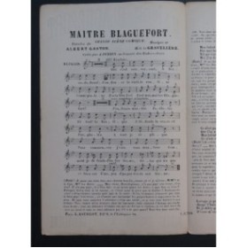 Maître Blaguefort A. de la Gravelière Chant ca1880