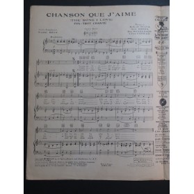 DE SYLVA BROWN HENDERSON CONRAD Chanson que J'aime Chant Piano 1929