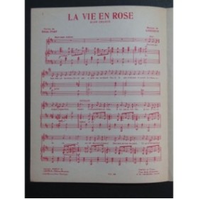 La Vie en Rose Edith Piaf Chant Piano 1946