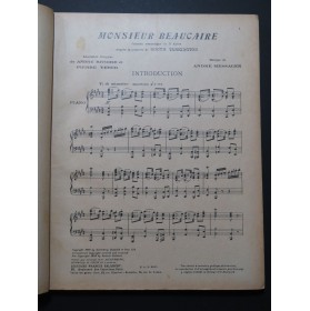MESSAGER André Monsieur Beaucaire Opérette Chant Piano 1925