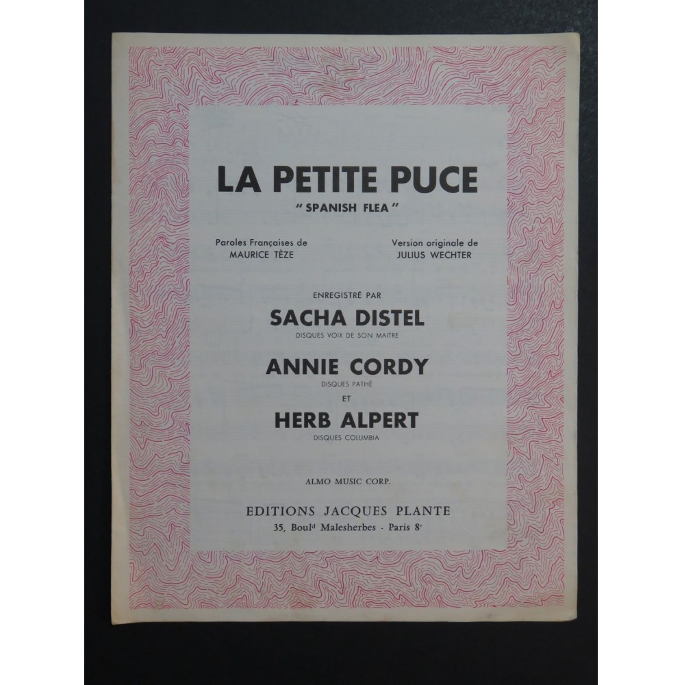 La Petite Puce Sacha Distel Annie Cordy Chant Piano 1965