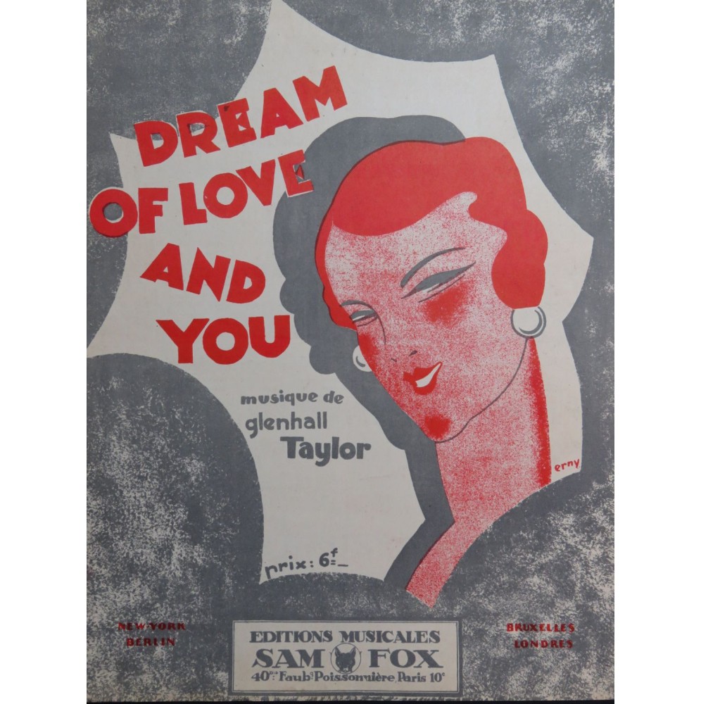 TAYLOR Glenhall E.  Dream of Love and you Chant Piano 1928