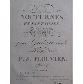 PLOUVIER P. J. Fantaisie Militaire Guitare ca1830