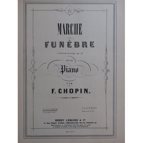 CHOPIN Frédéric Marche Funèbre Piano