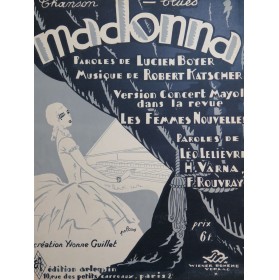 KATSCHER Robert Madonna Chant Piano 1926