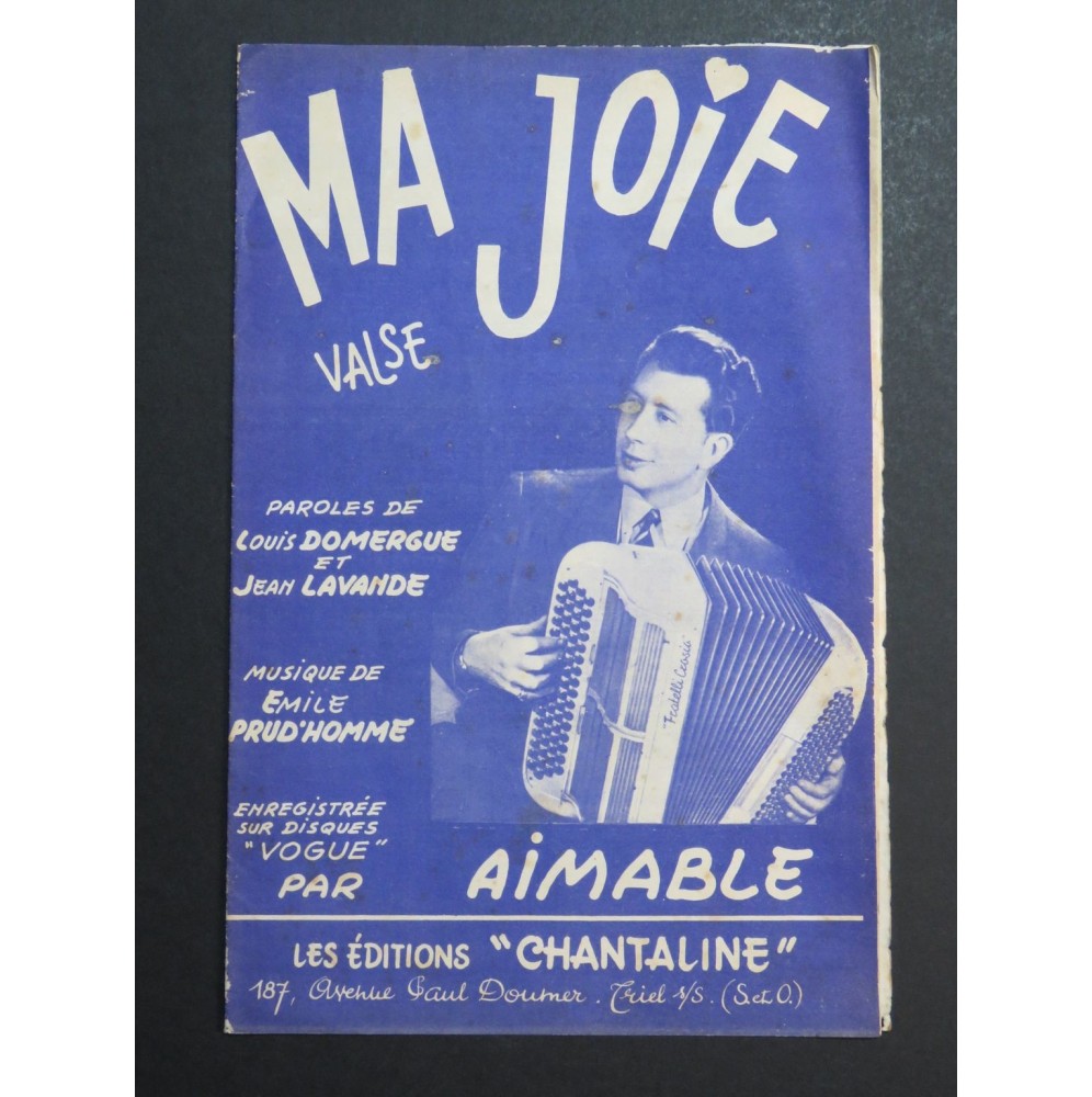 Ma Joie Valse Aimable Emile Prud'homme Accordéon 1954