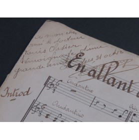BAINY En Allant au Rütli Valse Manuscrit Dédicace Piano Violon 1912