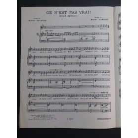 LARRIEU Pierre Ce n'est pas vrai ! Chant Piano 1927