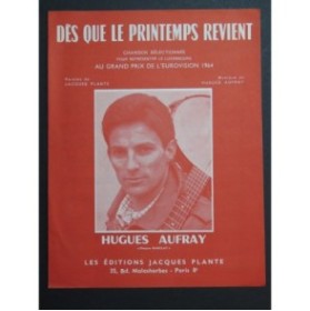 Dès que le Printemps revient Hugues Aufray Chant Piano 1964