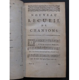 Nouveau Recueil de Chansons Choisies 1er Tome Chant 1735