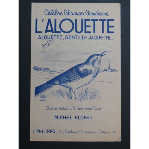 L'Alouette Chanson Canadienne Michel Floret Chant Piano