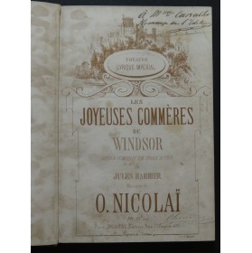 NICOLAÏ Otto Les Joyeuses Commères de Windsor Opéra Chant Piano ca1860