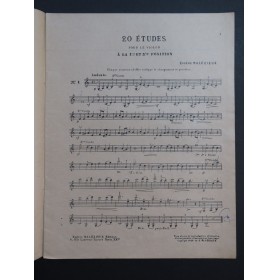 MALÉZIEUX Eugène Vingt Études pour le Violon 1929