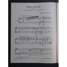 GERSHWIN George Mélodie sur la Rhapsodie in Blue Piano