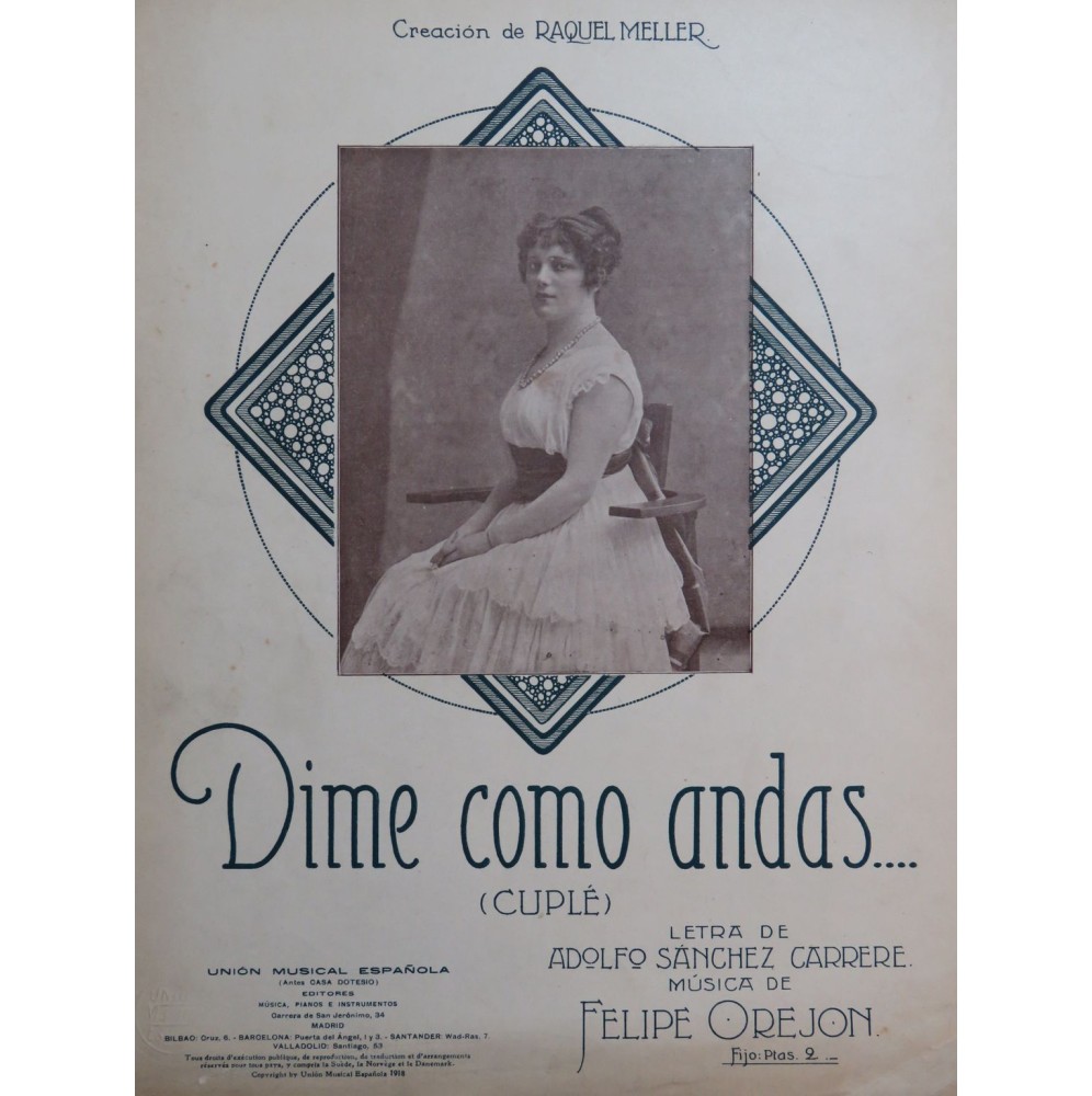OREJON Felipe Dime Como Andas Chant Piano 1918