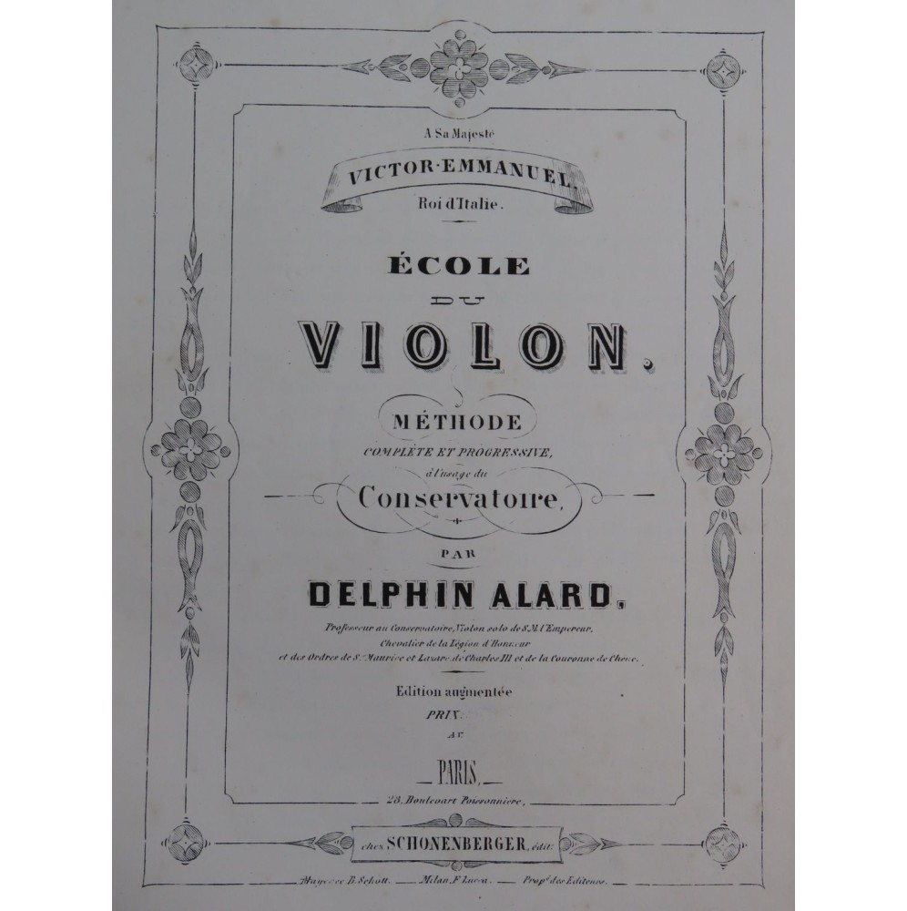 ALARD Delphin École du Violon Méthode ca1870