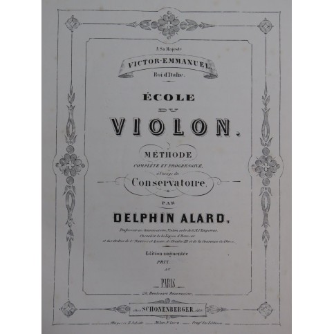 ALARD Delphin École du Violon Méthode ca1870
