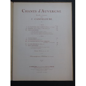 CANTELOUBE Joseph Chants d'Auvergne 1ère Série Dédicace Chant Piano 1924