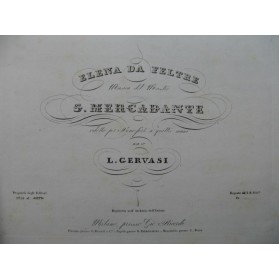 MERCADANTE Saverio Elena da Feltre Sinfonia Opéra Piano 4 mains 1838