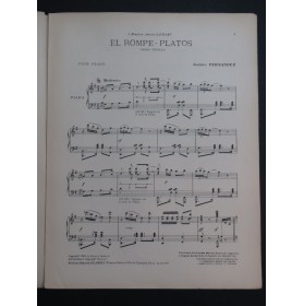 FERNANDEZ Jacinto El Rompe-Platos Piano 1914
