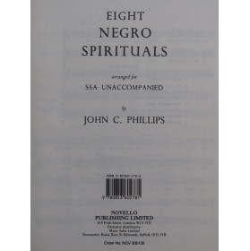 PHILLIPS John C. Eight Negro Sprirituals Chant