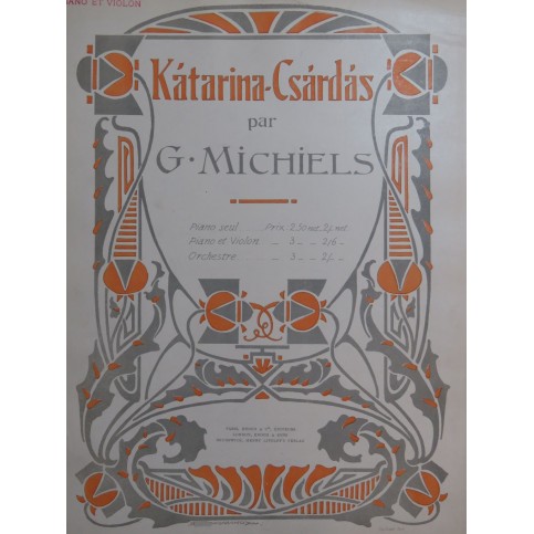 MICHIELS Gustave Kátarina-Csárdás Piano Violon