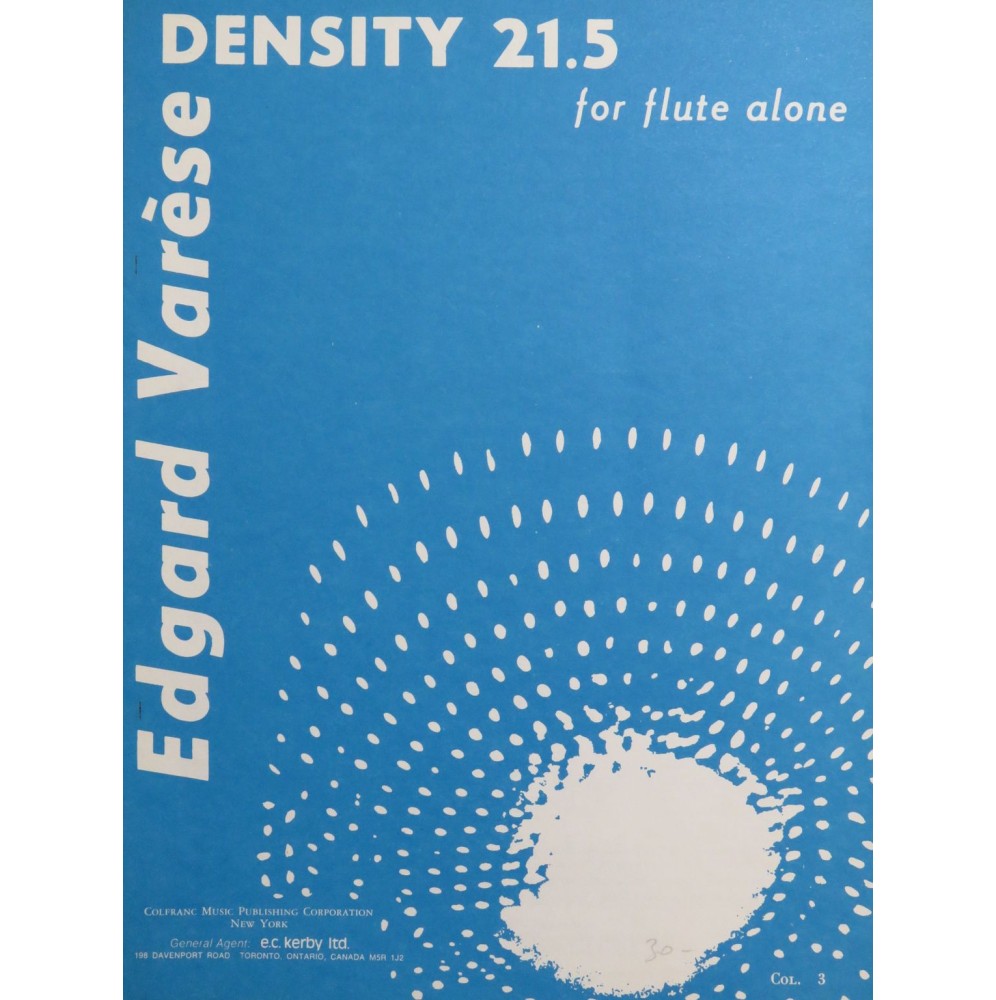 VARÈSE Edgard Density 21.5 Flûte 1966