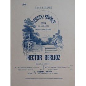BERLIOZ Hector Béatrice et Bénédict No 8 Chant Piano