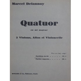 DELANNOY Marcel Quatuor en Mi Majeur Violons Alto Violoncelle 1931