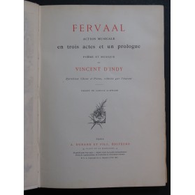 D'INDY Vincent Fervaal Action Musicale Chant Piano 1895
