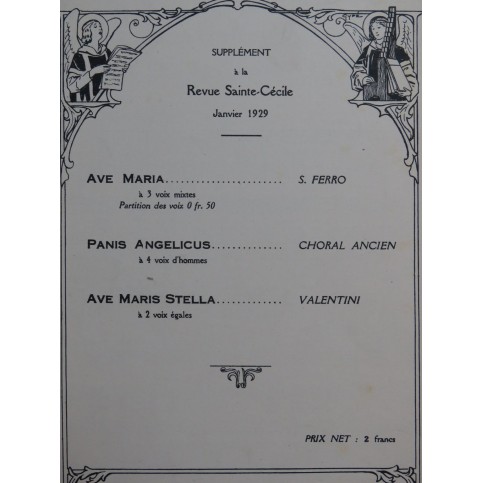Revue Sainte-Cécile Janvier 1929 Chant Orgue