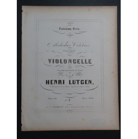 LUTGEN Henri Célèbre Romanesca op 32 Piano Violoncelle ca1860