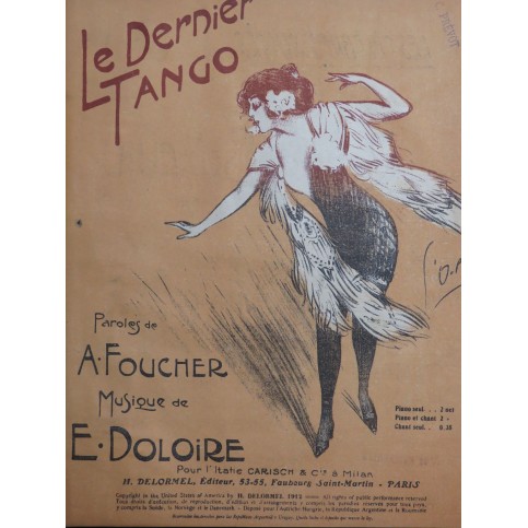 DOLOIRE E. Sous le Ciel Argentin Le Dernier Tango Piano 1913